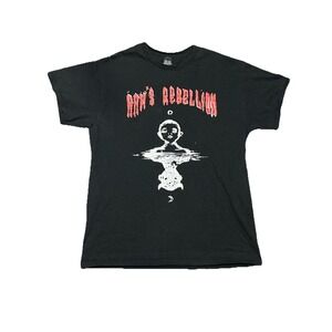 Vintage Raw Rebellions Abstract Art Shirt Size Small Made In‎ USA Black